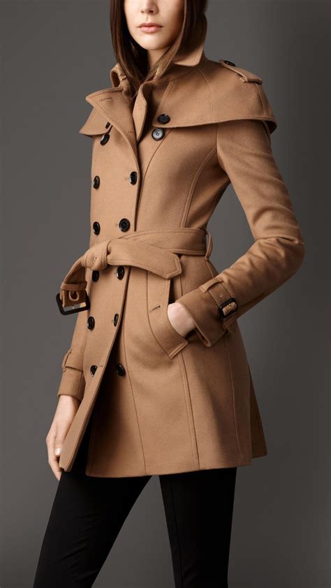 burberry women's camel wool coat|burberry black wool coat women's.